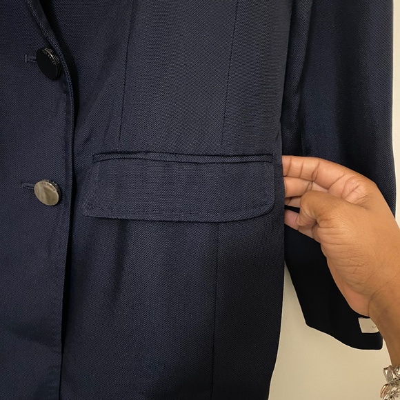 NWTTed Baker Oversized Blue Arval Relaxed Peaked Lapel Db Blazer - Size 8 - Picture 11 of 16